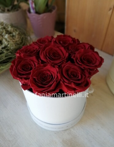Flower box con  rose stabilizzate